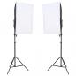 Preview: Fotostudio-Set mit Leuchten, Hintergrund und Reflektor