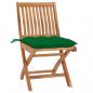 Preview: Klappbare Gartenstühle mit Kissen 6 Stk. Massivholz Teak