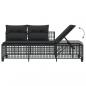 Preview: 3-tlg. Garten-Ecksofa-Set mit Kissen Schwarz Poly Rattan