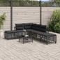Preview: 3-tlg. Garten-Ecksofa-Set mit Kissen Schwarz Poly Rattan