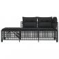 Preview: 3-tlg. Garten-Ecksofa-Set mit Kissen Schwarz Poly Rattan
