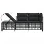 Preview: 3-tlg. Garten-Ecksofa-Set mit Kissen Schwarz Poly Rattan