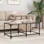Preview: ARDEBO.de - Couchtisch mit Glasplatte Transparent 98,5x50x40 cm Stahl