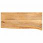 Preview: ARDEBO.de - Tischplatte mit Baumkante 90x30x3,8 cm Massivholz Mango