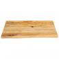 Preview: Tischplatte mit Baumkante 80x80x2,5 cm Massivholz Mango