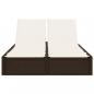Preview: Doppel-Sonnenliege mit Auflagen Braun Poly Rattan