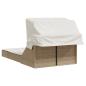 Preview: Doppel-Sonnenliege mit Dach und Auflagen Beige Poly Rattan