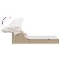 Preview: Doppel-Sonnenliege mit Dach und Auflagen Beige Poly Rattan