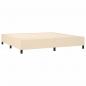 Preview: Boxspringbett mit Matratze & LED Creme 200x200 cm Stoff