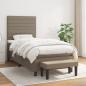 Preview: ARDEBO.de - Boxspringbett mit Matratze Taupe 90x190 cm Stoff
