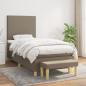 Preview: ARDEBO.de - Boxspringbett mit Matratze Taupe 80x200 cm Stoff
