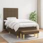 Preview: ARDEBO.de - Boxspringbett mit Matratze Dunkelbraun 90x190 cm Stoff