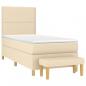 Preview: Boxspringbett mit Matratze Creme 90x200 cm Stoff