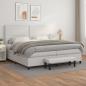 Preview: ARDEBO.de - Boxspringbett mit Matratze Weiß 200x200 cm Kunstleder