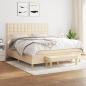 Preview: ARDEBO.de - Boxspringbett mit Matratze Creme 160x200 cm Stoff