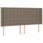 Preview: Boxspringbett mit Matratze & LED Taupe 200x200 cm Stoff