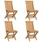 Preview: ARDEBO.de - Gartenstühle mit Beige Kissen 4 Stk. Teak Massivholz 