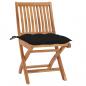 Preview: Gartenstühle 2 Stk. mit Schwarzen Kissen Massivholz Teak 