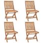 Preview: Klappbare Gartenstühle mit Kissen 4 Stk. Massivholz Teak