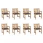 Preview: ARDEBO.de - Gartenstühle 8 Stk. mit Anthrazit Kissen Massivholz Teak