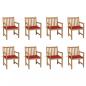 Preview: ARDEBO.de - Gartenstühle 8 Stk. mit Roten Kissen Massivholz Teak