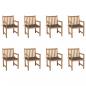 Preview: ARDEBO.de - Gartenstühle 8 Stk. mit Taupe Kissen Massivholz Teak