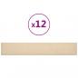 Preview: Wandpaneele 12 Stk. Creme 90x15 cm Stoff 1,62 m²