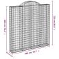 Preview: Gabionen mit Hochbogen 4 Stk. 200x30x200/220cm Verzinktes Eisen