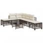 Preview: ARDEBO.de - 3-tlg. Garten-Ecksofa-Set mit Kissen Braun Poly Rattan