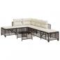 Preview: 3-tlg. Garten-Ecksofa-Set mit Kissen Braun Poly Rattan