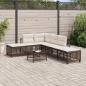 Preview: 3-tlg. Garten-Ecksofa-Set mit Kissen Braun Poly Rattan