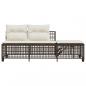 Preview: 3-tlg. Garten-Ecksofa-Set mit Kissen Braun Poly Rattan
