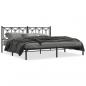 Preview: ARDEBO.de - Bettgestell mit Kopfteil Metall Schwarz 193x203 cm