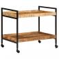 Preview: Küchenwagen 80x55x70 cm Raues Massivholz Mango