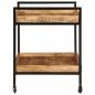 Preview: Küchenwagen 80x55x70 cm Raues Massivholz Mango