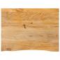 Preview: ARDEBO.de - Tischplatte mit Baumkante 80x60x2,5 cm Massivholz Mango