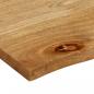 Preview: Tischplatte mit Baumkante 80x60x2,5 cm Massivholz Mango