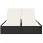 Preview: Doppel-Sonnenliege mit Kissen Schwarz Poly Rattan