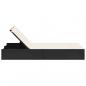 Preview: Doppel-Sonnenliege mit Kissen Schwarz Poly Rattan