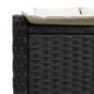 Preview: Doppel-Sonnenliege mit Kissen Schwarz Poly Rattan