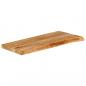 Preview: Tischplatte mit Baumkante 90x20x2,5 cm Massivholz Mango