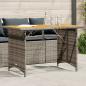 Preview: ARDEBO.de - Gartentisch mit Holzplatte Grau 110x68x70 cm Poly Rattan
