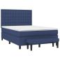 Preview: Boxspringbett mit Matratze Blau 140x200 cm Stoff