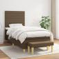 Preview: ARDEBO.de - Boxspringbett mit Matratze Dunkelbraun 80x200 cm Stoff