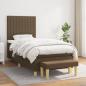 Preview: ARDEBO.de - Boxspringbett mit Matratze Dunkelbraun 90x190 cm Stoff