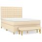 Preview: Boxspringbett mit Matratze Creme 140x190 cm Stoff