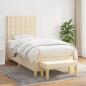 Preview: ARDEBO.de - Boxspringbett mit Matratze Creme 80x200 cm Stoff