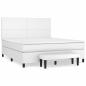 Preview: Boxspringbett mit Matratze Weiß 160x200 cm Kunstleder
