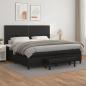 Preview: ARDEBO.de - Boxspringbett mit Matratze Schwarz 200x200 cm Kunstleder