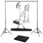 Preview: Fotostudio-Set mit Lampen und Hintergrundsystem